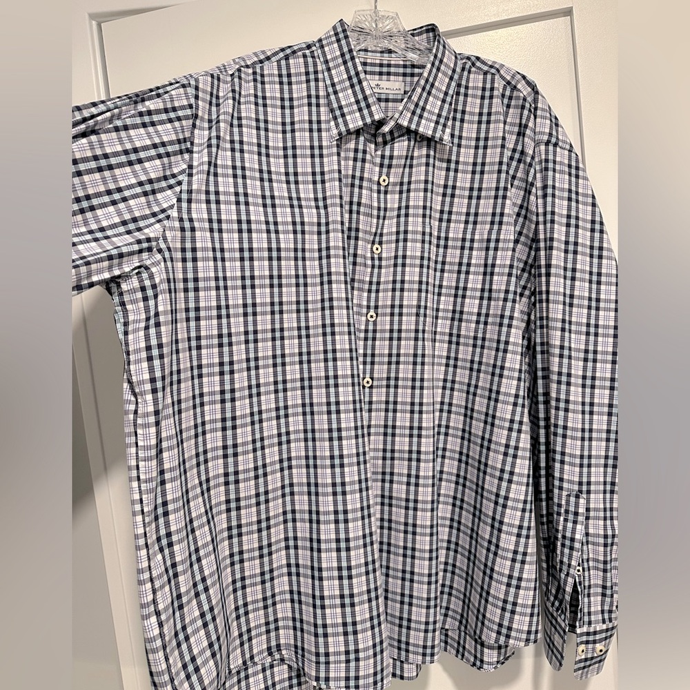 Peter Millar Long Sleeve Collared Button Down, Xx… - image 1